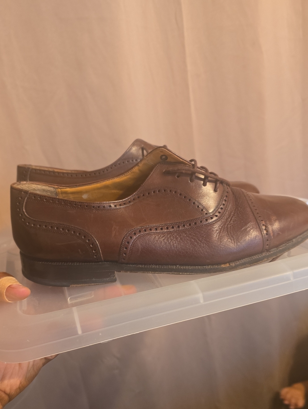 Mezlan Brown Leather Wingtip Oxfords 9W